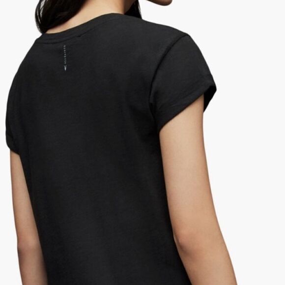 NWT AllSaints Anna Cuff Sleeve Cotton T-Shirt size 6 - Picture 2 of 6